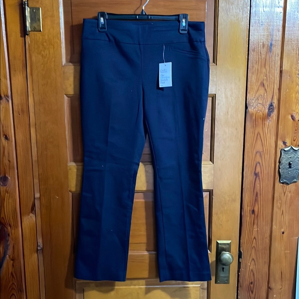 Croft & Barrow Blue Boot Cut Pants with Textured Fabric